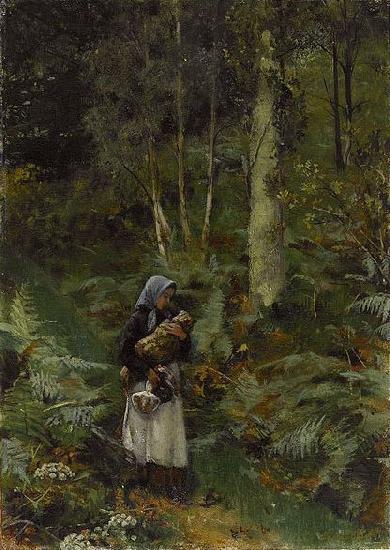 Laura Theresa Alma-Tadema With a Babe in the Woods oil painting picture